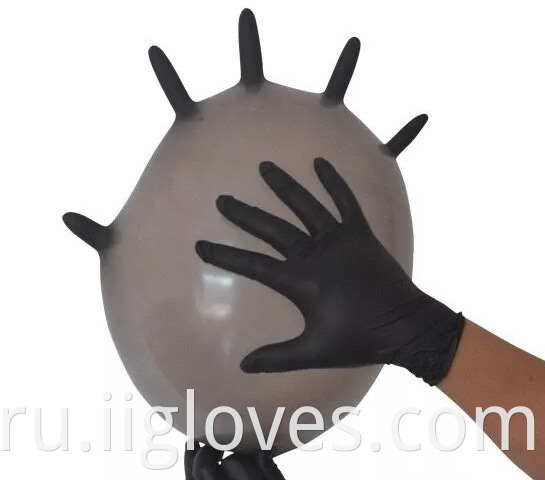 Перчатки 100% черные нитрил -бутадиен качество латексного порошка без нитрильных перчаток перчатки Малайзия